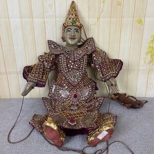 VINTAGE Burmese Thai Marionette Ornate Puppet